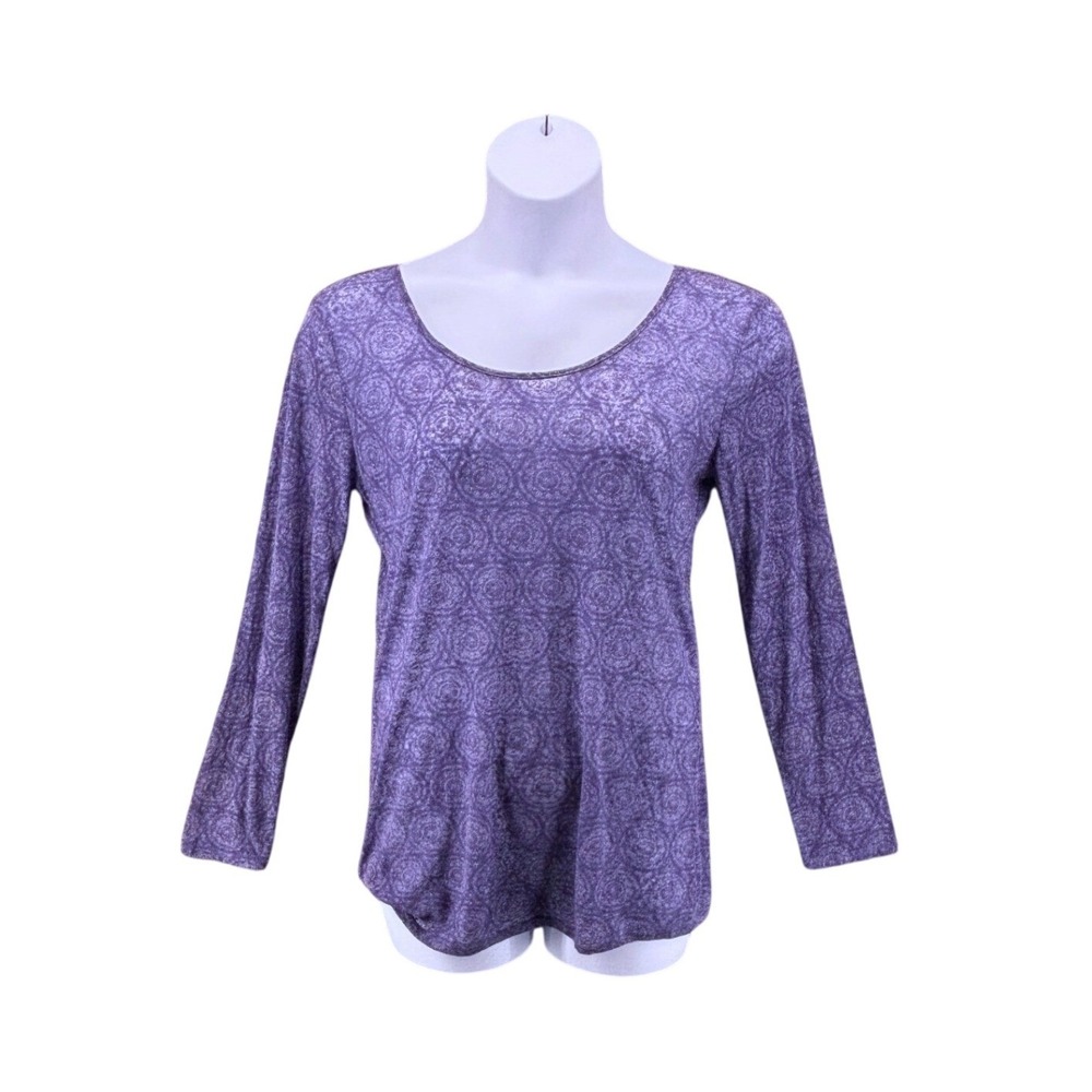 Earth Yoga Long Sleeve Shirt Large Bamboo Athletic Performance Pilates Workout